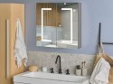Szafka łazienkowa wisząca z lustrem LED 60 x 60 cm czarna MAZARREDO Lumarko!