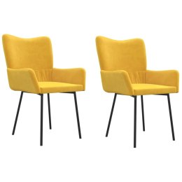 Krzesła stołowe, 2 szt., żółte, obite aksamitem Lumarko!