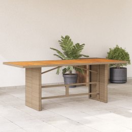 Stół ogrodowy z akacjowym blatem, beżowy, 190x80x74 cm Lumarko!