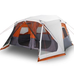 Namiot turystyczny z LED, szaro-pomarańczowy, 443x437x229 cm Lumarko!