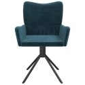 Obrotowe krzesła stołowe, 2 szt., niebieskie, aksamitne Lumarko!