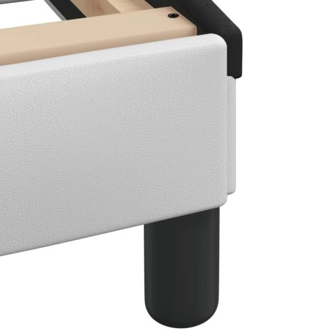 Rama łóżka z LED, biało-czarna, 140x200 cm, sztuczna skóra Lumarko!