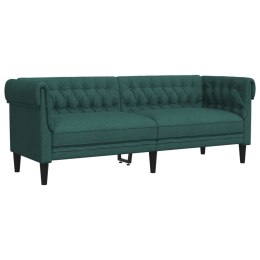 Sofa Chesterfield, trzyosobowa, ciemnozielona, obita tkaniną Lumarko!