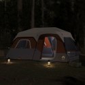 Namiot kempingowy z LED, szaro-pomarańczowy, 441x288x217 cm Lumarko!