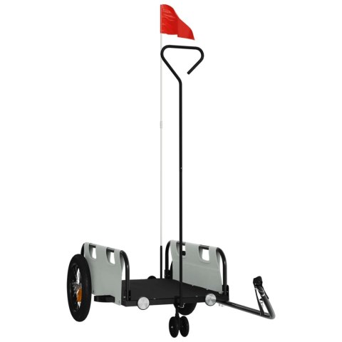 Przyczepka rowerowa, szara, tkanina Oxford i żelazo Lumarko!