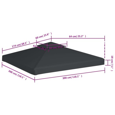  Zadaszenie altany ogrodowej, 310 g/m², ciemnoszary, 3x3 m Lumarko!