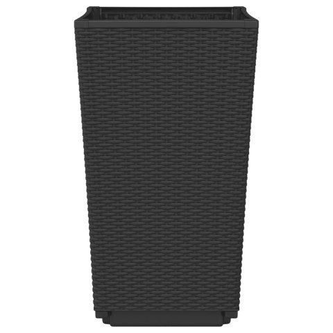 Donice ogrodowe, 4 szt., czarne, 32,5x32,5x57, PP Lumarko!