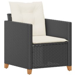 Krzesło ogrodowe z poduszkami, czarne, polirattan Lumarko!