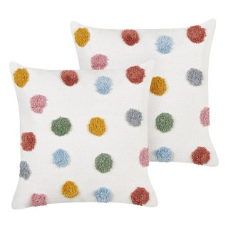 2 bawełniane poduszki dla dzieci w kropki 45 x 45 cm wielokolorowe WALLFLOWER
