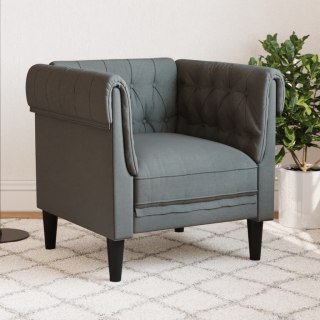 Fotel Chesterfield, ciemnoszary, obity tkaniną Lumarko!