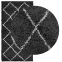 Dywan shaggy z wysokim runem, czarno-kremowy, 80x150 cm Lumarko!