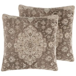2 bawełniane poduszki dekoracyjne w orientalny wzór 45 x 45 cm brązowe MIMISAL Lumarko!
