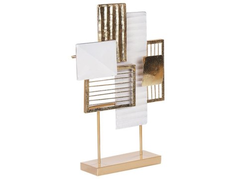 Dekoracyjna rzeźba metalowa złoto-biała BORON