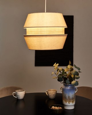Lampa wisząca lniana beżowa ATOYAC