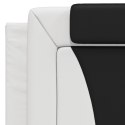 Łóżko z materacem, biało-czarne, 100x200 cm, sztuczna skóra Lumarko!