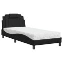 Łóżko z materacem, czarne, 80x200 cm, sztuczna skóra Lumarko!