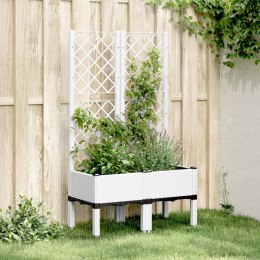 Donica ogrodowa z kratką, biała, 80x40x142 cm, PP Lumarko!