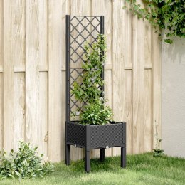 Donica ogrodowa z kratką, czarna, 40x40x142 cm, PP Lumarko!