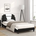 Łóżko z materacem, białe, 100x200 cm, sztuczna skóra Lumarko!