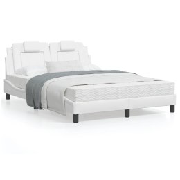 Łóżko z materacem, białe, 120x200 cm, sztuczna skóra Lumarko!