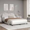 Łóżko z materacem, białe, 120x200 cm, sztuczna skóra Lumarko!