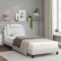Łóżko z materacem, białe, 80x200 cm, sztuczna skóra Lumarko!