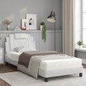 Łóżko z materacem, białe, 90x200 cm, sztuczna skóra Lumarko!
