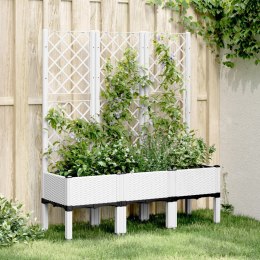 Donica ogrodowa z kratką, biała, 120x40x142 cm, PP Lumarko!
