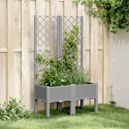 Donica ogrodowa z kratką, jasnoszara, 80x40x142 cm, PP Lumarko!