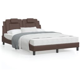 Łóżko z materacem, brązowe, 120x200 cm, sztuczna skóra Lumarko!