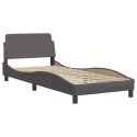 Łóżko z materacem, szare, 90x200 cm, sztuczna skóra Lumarko!