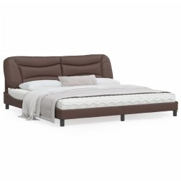 Rama łóżka z LED, brązowa, 200x200 cm, sztuczna skóra Lumarko!