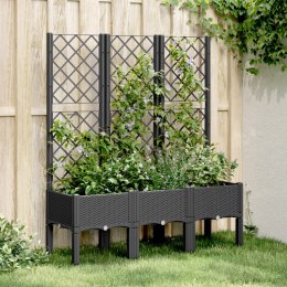 Donica ogrodowa z kratką, czarna, 120x40x142 cm, PP Lumarko!