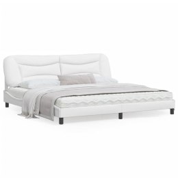 Rama łóżka z LED, biała, 200x200 cm, sztuczna skóra Lumarko!