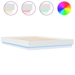 Rama łóżka z oświetleniem LED, biała, 120x200 cm Lumarko!