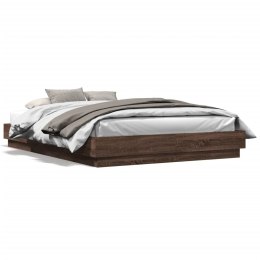 Rama łóżka z oświetleniem LED, brązowy dąb, 150x200 cm Lumarko!
