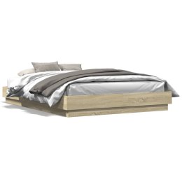 Rama łóżka z oświetleniem LED, dąb sonoma, 120x200 cm Lumarko!