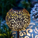 Solarna lampa ogrodowa w kształcie kuli, 18 cm, metalowa, brązowa Lumarko!