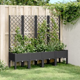 Donica ogrodowa z kratką, czarna, 160x40x142 cm, PP Lumarko!