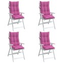 Poduszki na krzesła z wysokim oparciem, 4 szt., różowe, tkanina Lumarko!