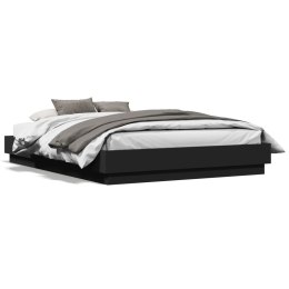 Rama łóżka z oświetleniem LED, czarna, 135x190 cm Lumarko!