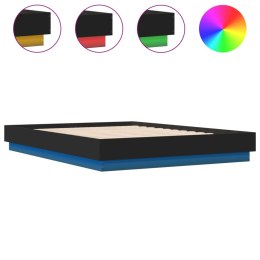 Rama łóżka z oświetleniem LED, czarna, 135x190 cm Lumarko!