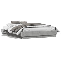 Rama łóżka z oświetleniem LED, szarość betonu, 135x190 cm Lumarko!