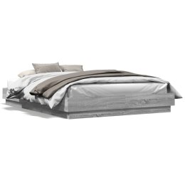 Rama łóżka z oświetleniem LED, szary dąb sonoma, 150x200 cm Lumarko!
