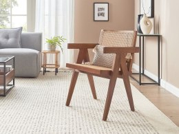 Krzesło drewniane z plecionką rattanową jasne drewno z brązowym WESTBROOK Lumarko!