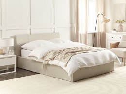 Łóżko z pojemnikiem tapicerowane 140 x 200 cm beżowe ORBEY Lumarko!