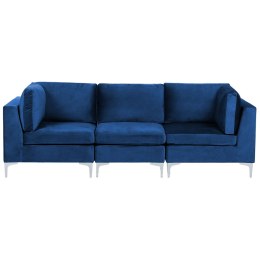 Sofa modułowa 3-osobowa welurowa niebieska EVJA Lumarko!