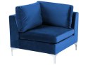 Sofa modułowa 3-osobowa z otomaną welurowa niebieska EVJA Lumarko!