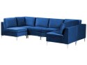 Sofa modułowa 6-osobowa welurowa niebieska EVJA Lumarko!