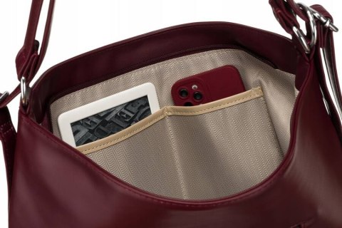 Klasyczna, pojemna torebka damska ze skóry ekologicznej Lumarko!